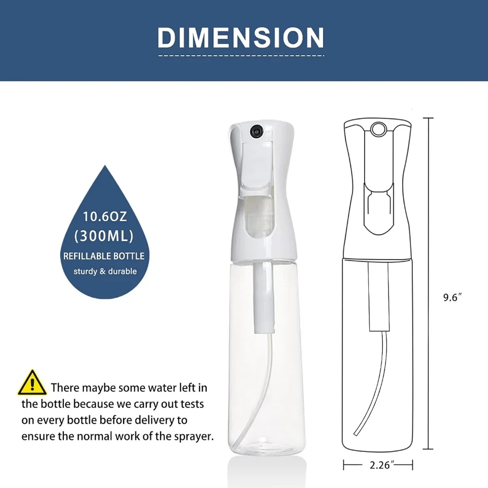 Seeress Continous White Clear Mist Spray Bottle, Bundle of 2, New In Box